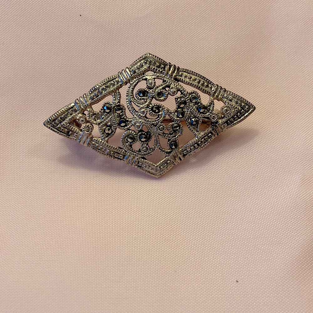Marcasite Silver Pin